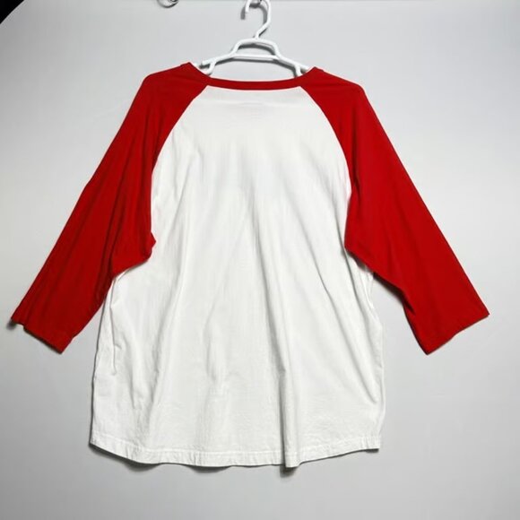 Sport-Tek Raglan Shirt Mens 2XL White/Red Cotton Eisenhower Presidential Library - Picture 2 of 3